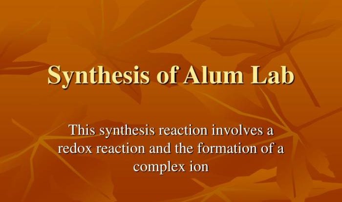 Synthesis of an alum lab