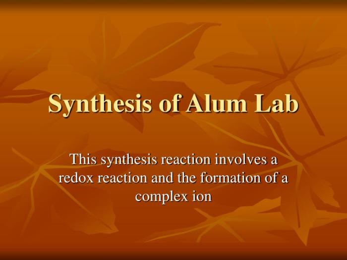 Synthesis of an alum lab