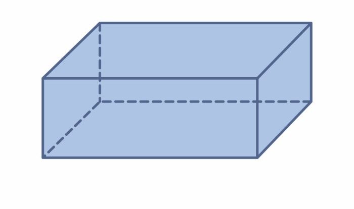 A box in the shape of a rectangular prism