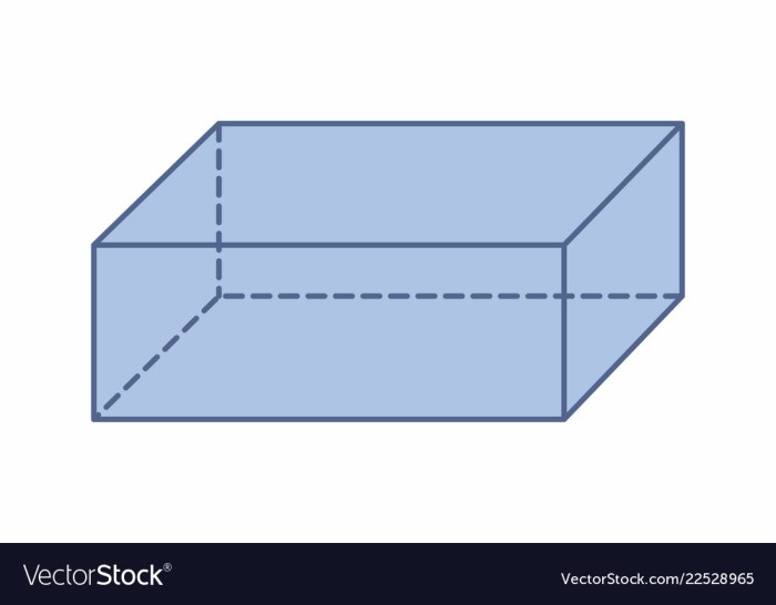 A box in the shape of a rectangular prism