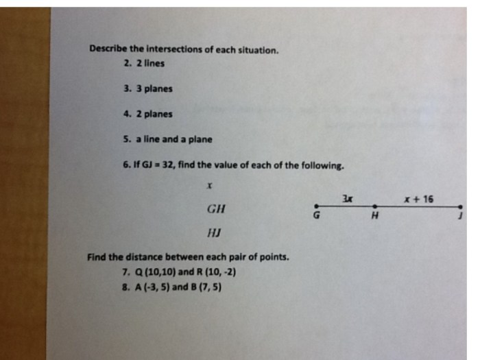 Geometry unit 1 test review answer key