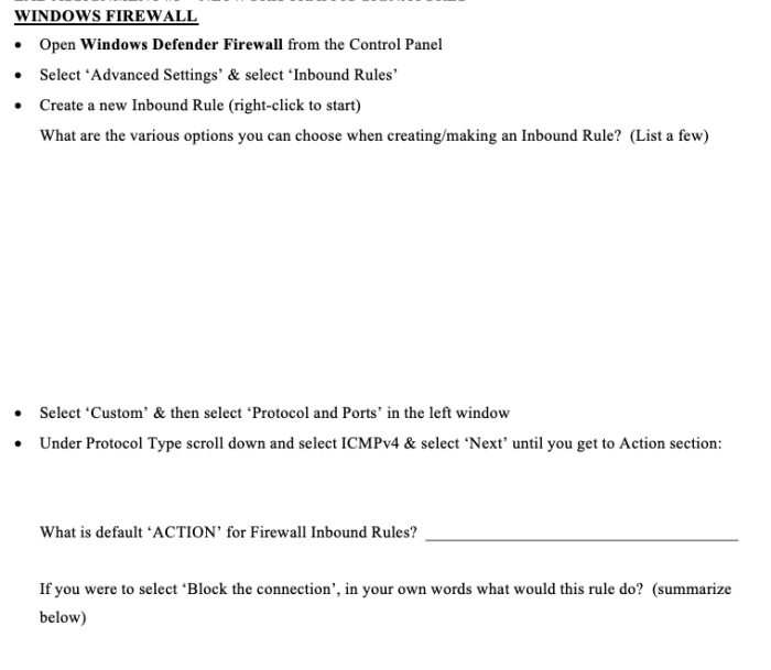 Simulation lab 9.2 module 09 configuring defender firewall-ports